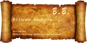 Bittner Beatrix névjegykártya